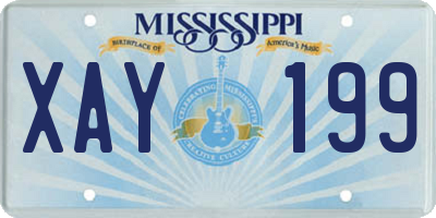 MS license plate XAY199