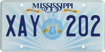 MS license plate XAY202