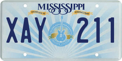 MS license plate XAY211