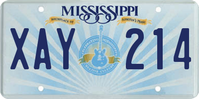 MS license plate XAY214