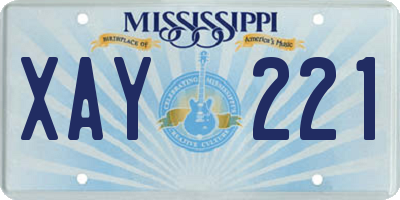 MS license plate XAY221