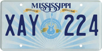 MS license plate XAY224