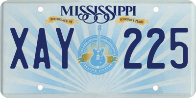 MS license plate XAY225