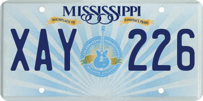 MS license plate XAY226