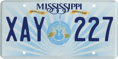 MS license plate XAY227