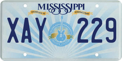 MS license plate XAY229