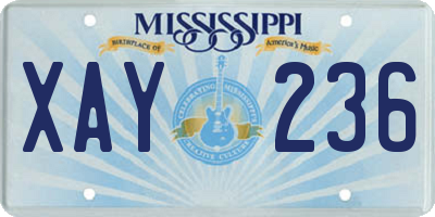 MS license plate XAY236