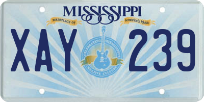 MS license plate XAY239