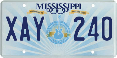 MS license plate XAY240