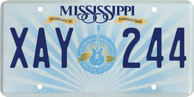 MS license plate XAY244