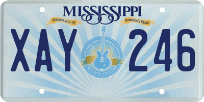MS license plate XAY246