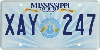 MS license plate XAY247