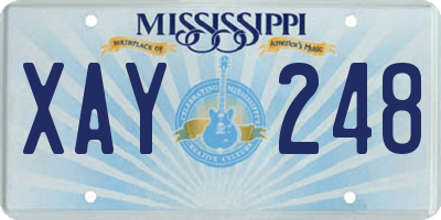 MS license plate XAY248