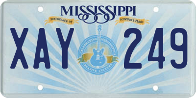 MS license plate XAY249