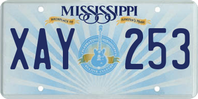 MS license plate XAY253