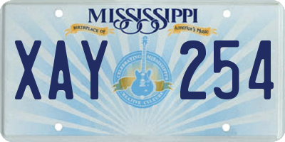 MS license plate XAY254