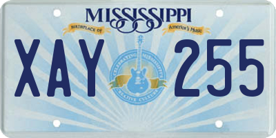 MS license plate XAY255