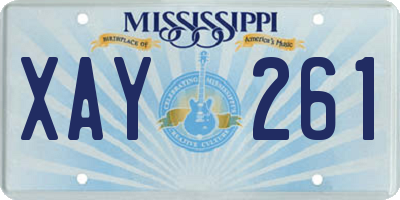 MS license plate XAY261