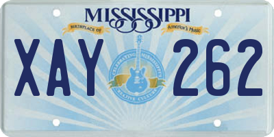 MS license plate XAY262