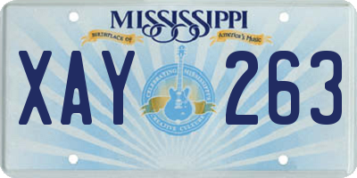 MS license plate XAY263