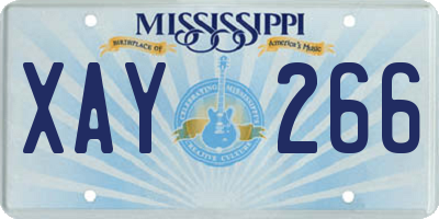 MS license plate XAY266