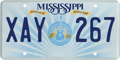 MS license plate XAY267