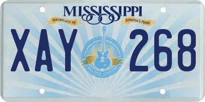MS license plate XAY268
