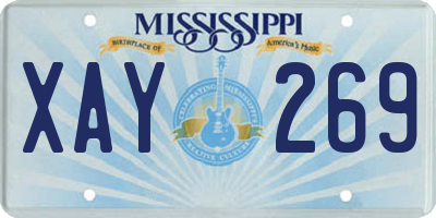 MS license plate XAY269