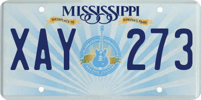 MS license plate XAY273
