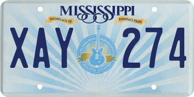MS license plate XAY274