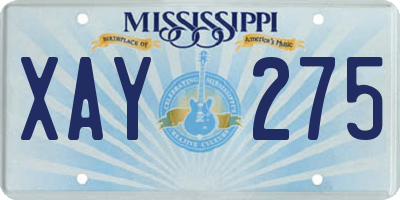 MS license plate XAY275