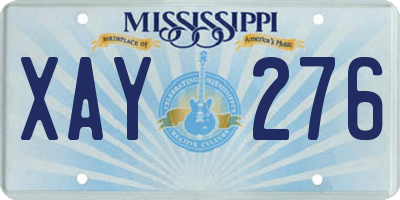 MS license plate XAY276