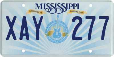 MS license plate XAY277
