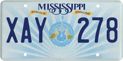 MS license plate XAY278