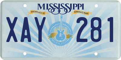 MS license plate XAY281