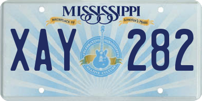 MS license plate XAY282