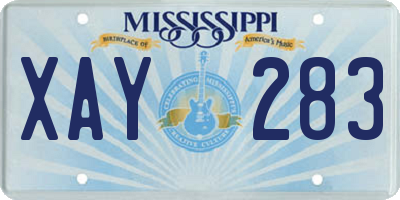 MS license plate XAY283