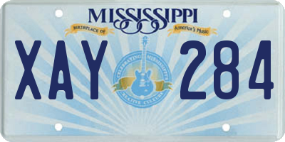 MS license plate XAY284