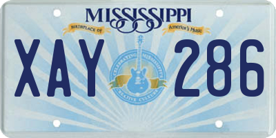 MS license plate XAY286