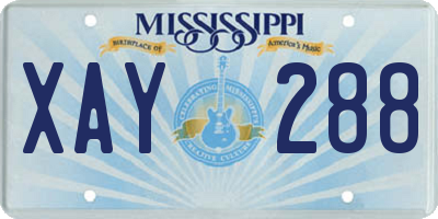 MS license plate XAY288