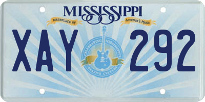 MS license plate XAY292