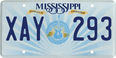MS license plate XAY293