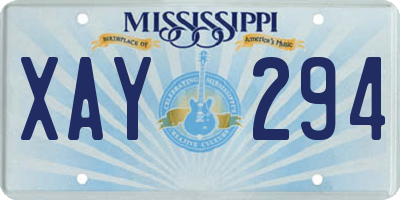 MS license plate XAY294