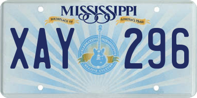 MS license plate XAY296