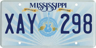 MS license plate XAY298