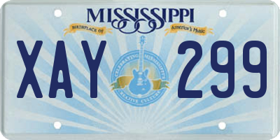 MS license plate XAY299