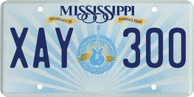 MS license plate XAY300