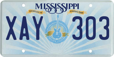 MS license plate XAY303