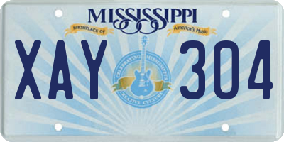 MS license plate XAY304