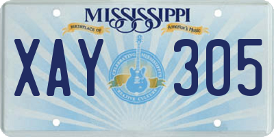 MS license plate XAY305